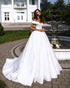 Sexy Off The Shoulder Wedding Dresses 2019 Cap Sleeve Satin Bridal Wedding Dress Ball Gowns Ruffles